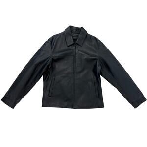 Wilsons Leather Jacket Pelle Studio Full Zip Solid Black Men's M Matrix